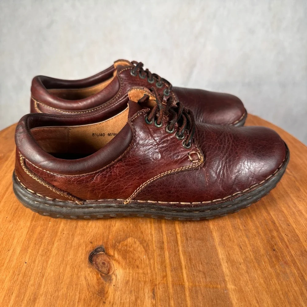 Born Leather Oxford Shoes Womens 8.5 Brown Good W6540 Lace Up Comfort Casual